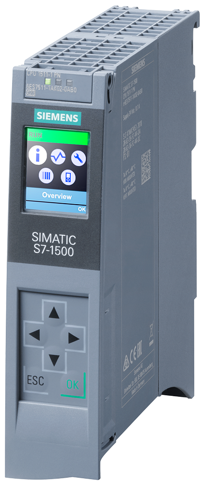 6ES7511-1AK02-0AB0 SIMATIC S7-1500, CPU 1511-1 PN, Central processing