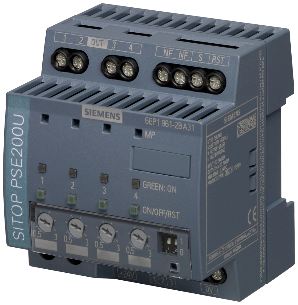 6EP1961-2BA31 SITOP PSE200U 3 A selectivity module 4-channel input: