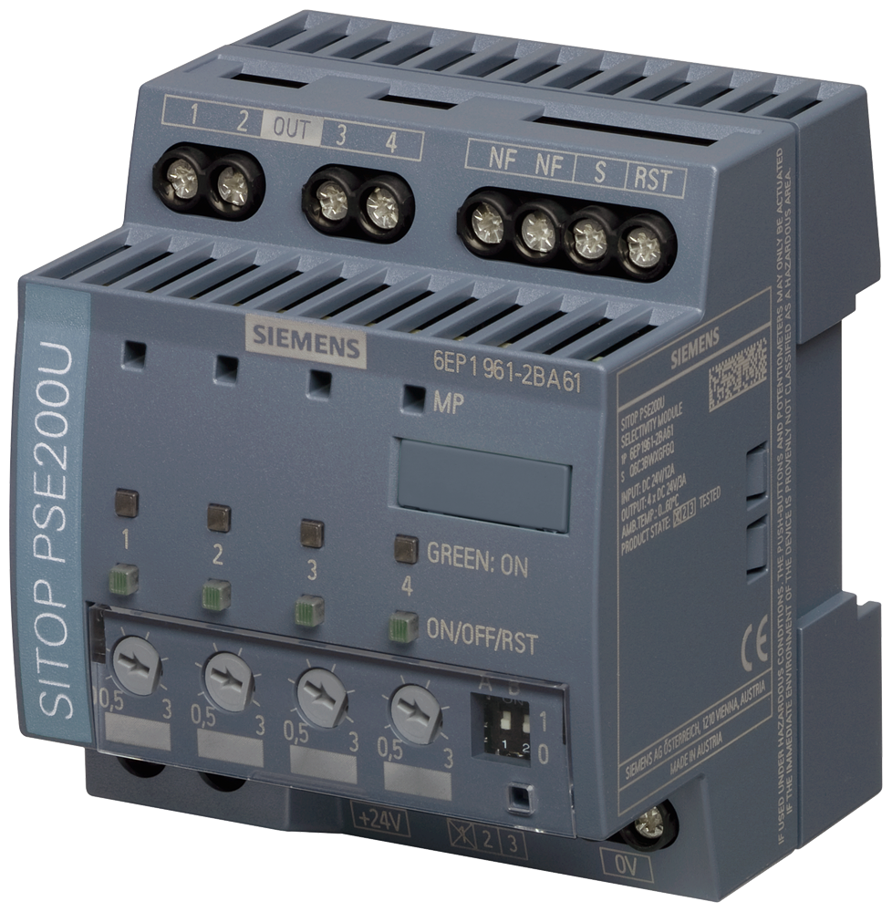 6EP1961-2BA61 SITOP PSE200U 3 A NEC CLASS 2 selectivity module 4-channel