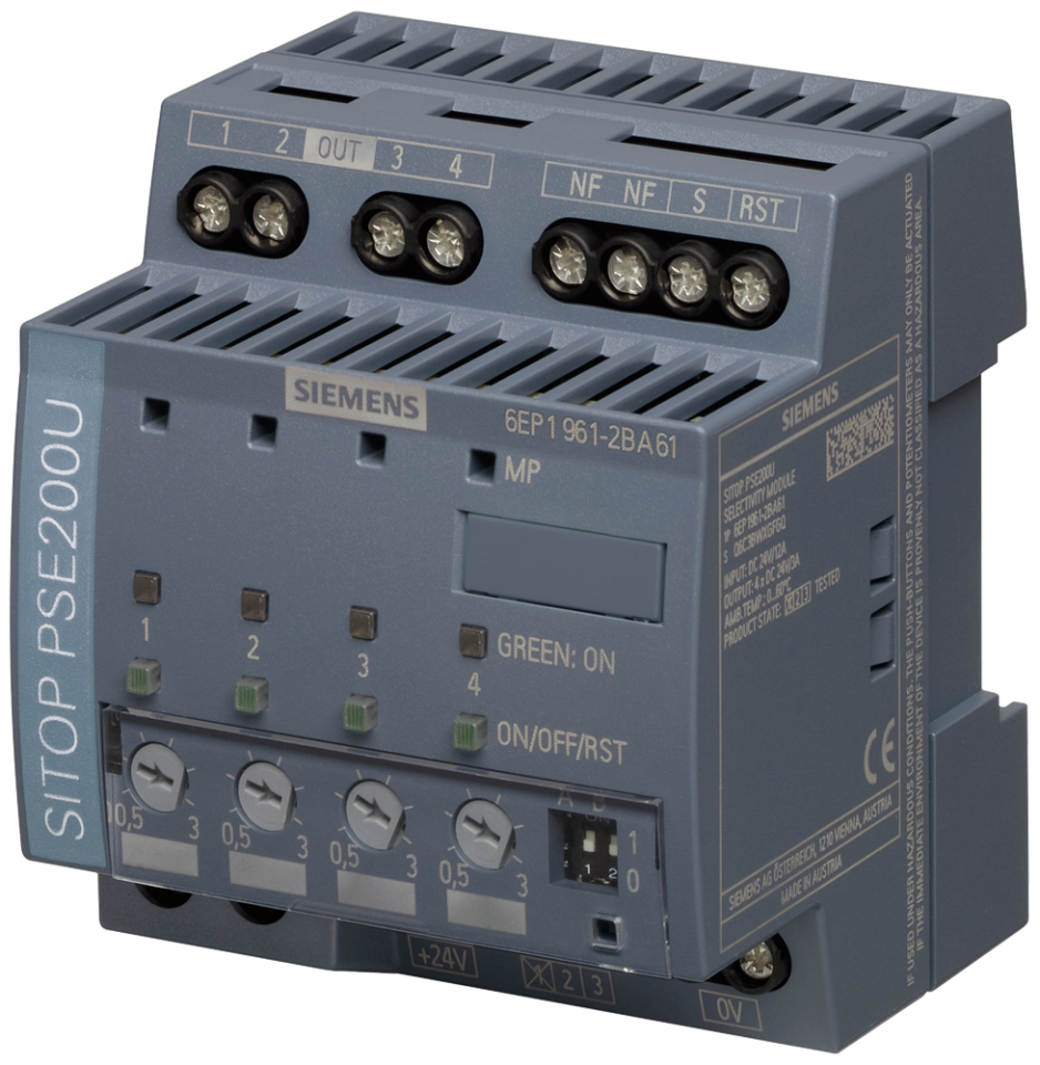 6EP1961-2BA61 SITOP PSE200U 3 A NEC CLASS 2 selectivity module 4-channel