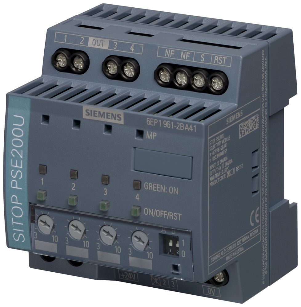 6EP1961-2BA41 SITOP PSE200U 10 A selectivity module 4-channel input: