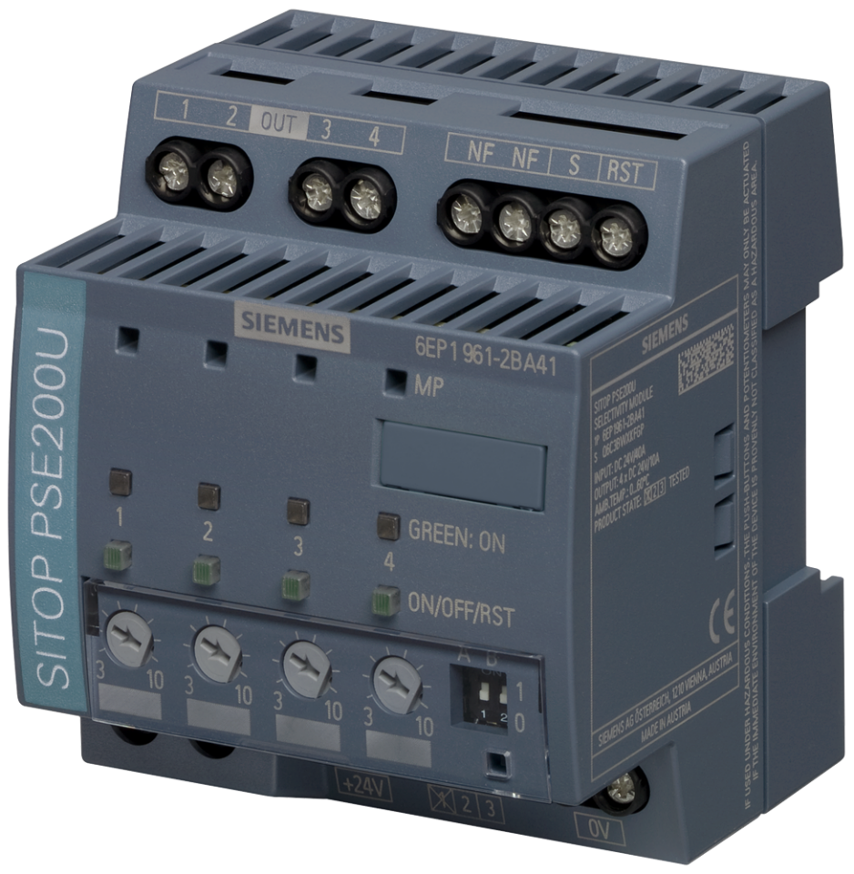 6EP1961-2BA41 SITOP PSE200U 10 A selectivity module 4-channel input: