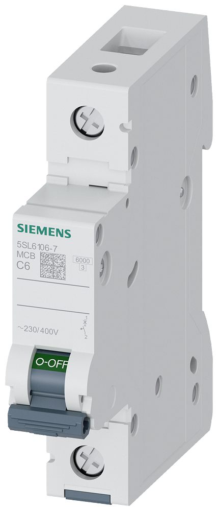 5SL6106-7 Miniature circuit breaker 230/400 V 6kA, 1-pole, C,