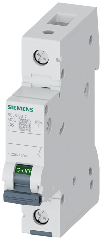 5SL6106-7 Miniature circuit breaker 230/400 V 6kA, 1-pole, C,