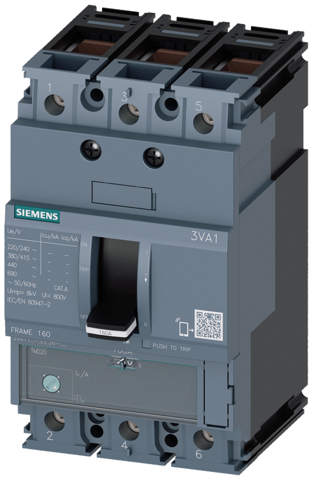3VA1196-4EE36-0AA0 circuit breaker 3VA1 IEC frame 160 breaking capacity