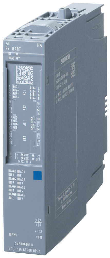 6DL1135-6TF00-0PH1 SIMATIC ET 200SP HA, analog output module, AQ 8XI HART