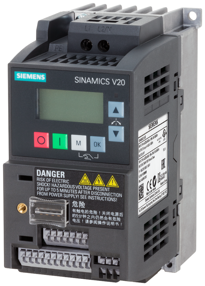 6SL3210-5BB17-5UV1 SINAMICS V20 200-240V 1AC -10/+10% 47-63Hz rated power