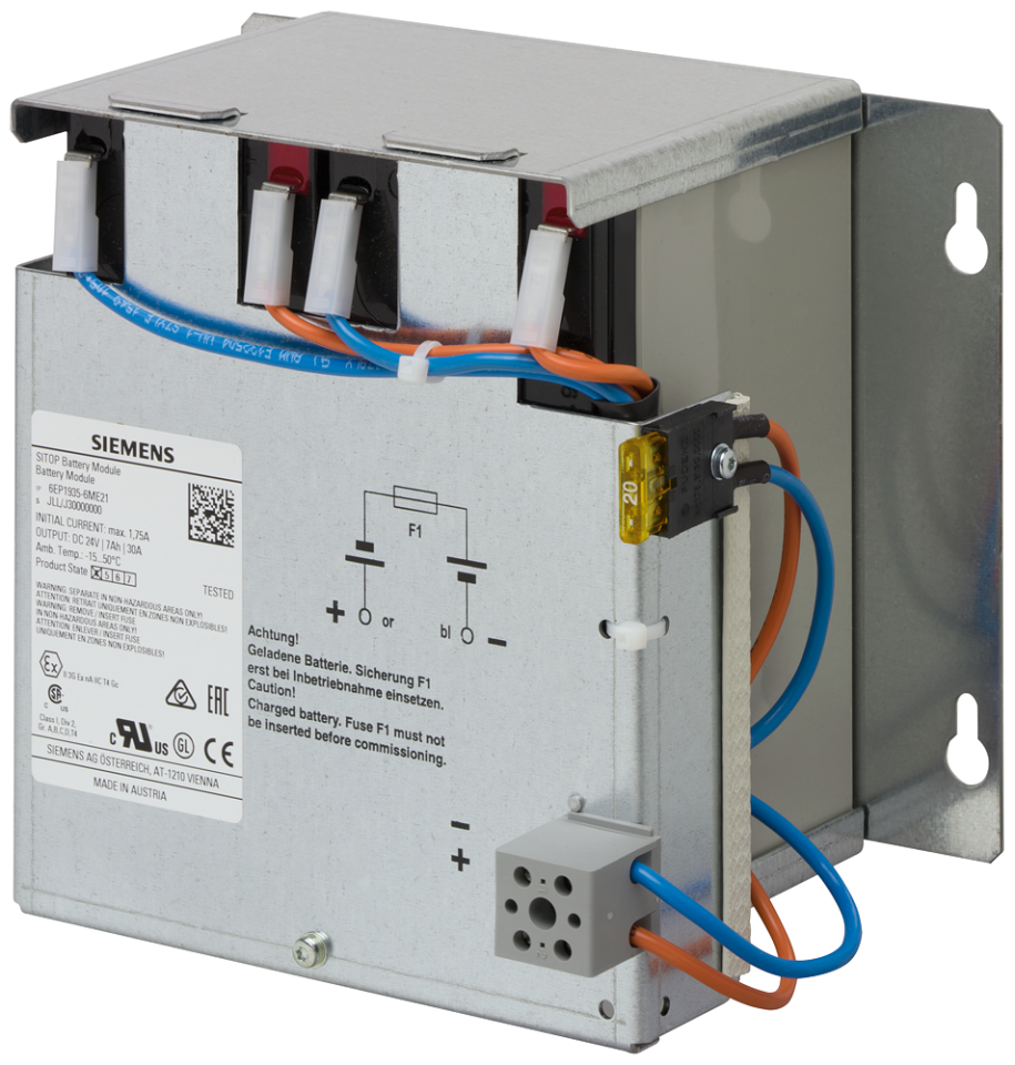 6EP1935-6ME21 SITOP battery module 24 V/7 Ah with maintenance free