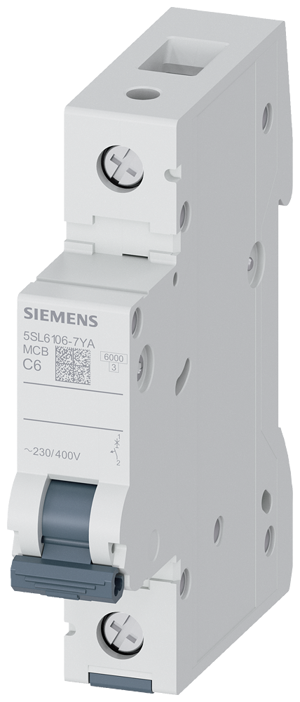 5SL6106-7YA Miniature circuit breaker 230/400 V 6kA, 1-pole, C,