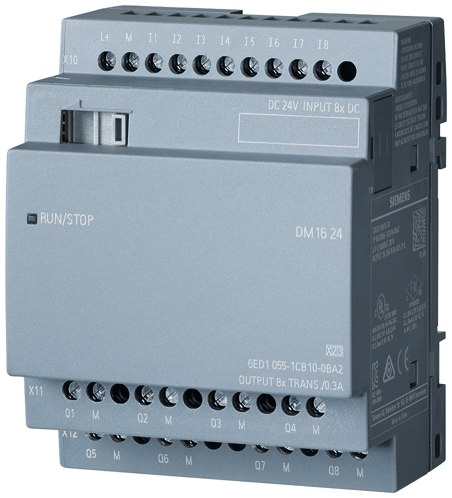 6ED1055-1CB10-0BA2 LOGO! DM16 24 expansion module, PS/I/O: 24 V DC/24