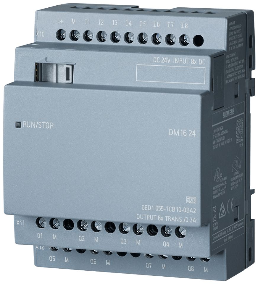 6ED1055-1CB10-0BA2 LOGO! DM16 24 expansion module, PS/I/O: 24 V DC/24