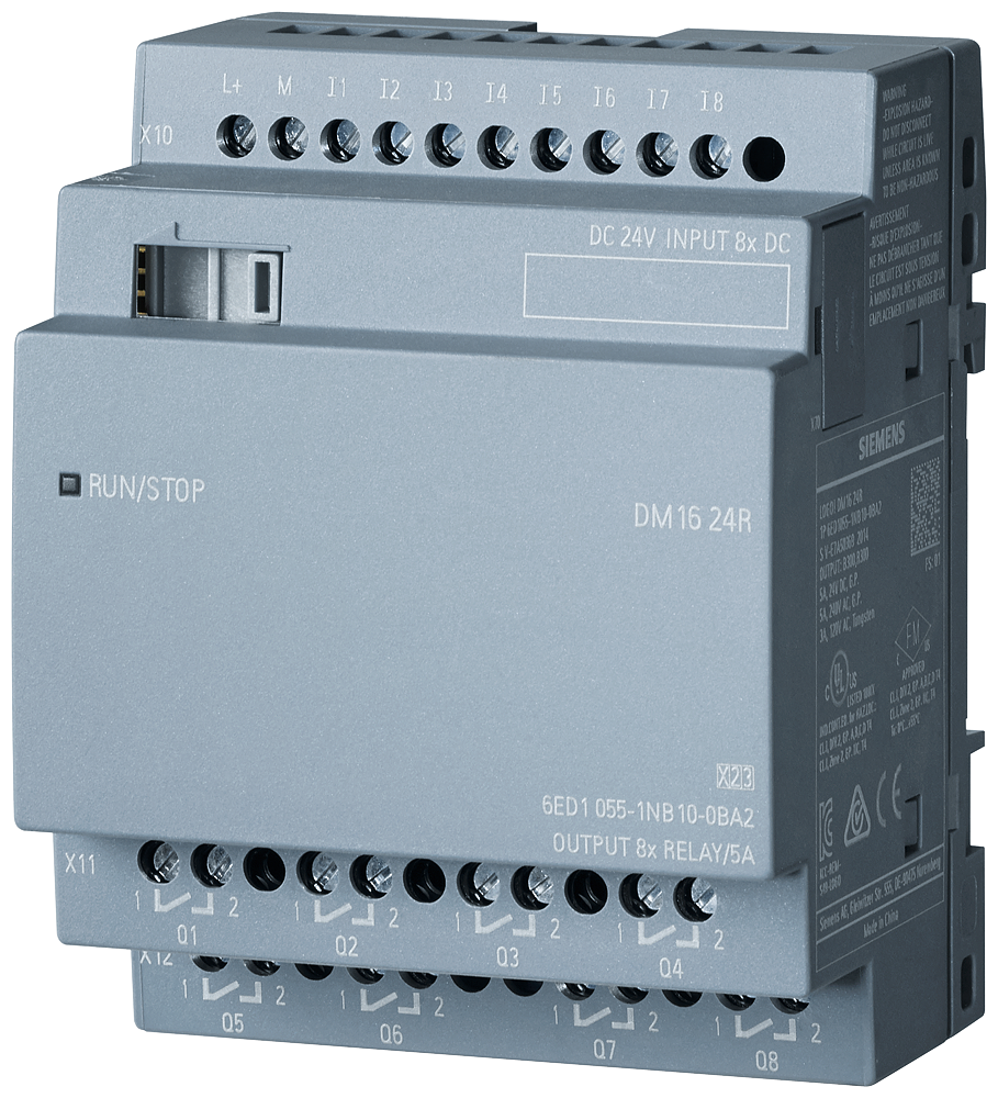 6ED1055-1NB10-0BA2 LOGO! DM16 24R expansion module, PS/I/O: 24 V DC/24