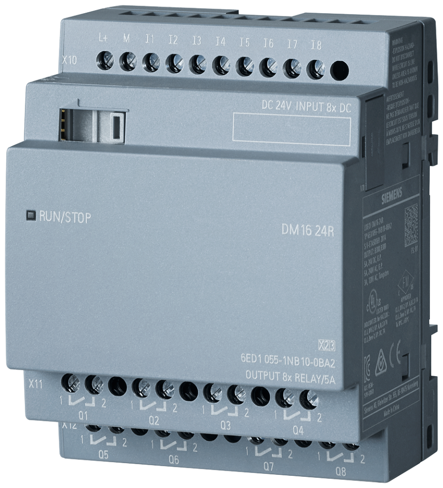 6ED1055-1NB10-0BA2 LOGO! DM16 24R expansion module, PS/I/O: 24 V DC/24