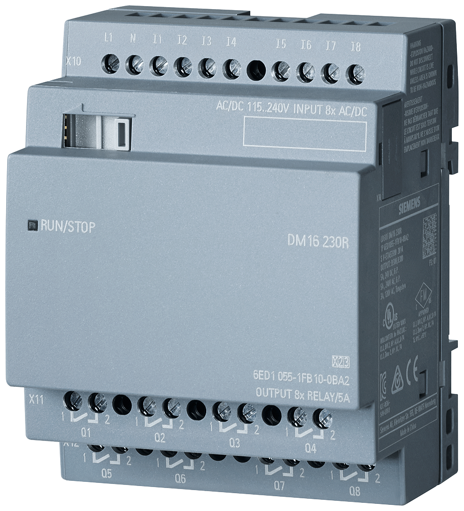 6ED1055-1FB10-0BA2 LOGO! DM16 230R expansion module, PS/I/O: 230V/230V/relay,