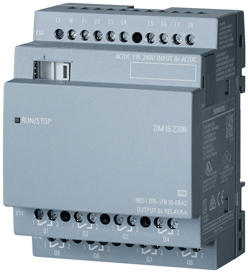 6ED1055-1FB10-0BA2 LOGO! DM16 230R expansion module, PS/I/O: 230V/230V/relay,
