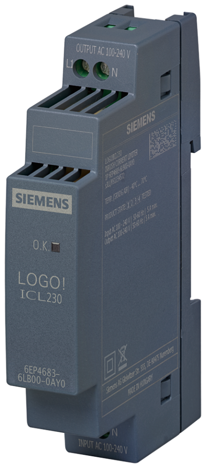 6EP4683-6LB00-0AY0 LOGO! ICL230 Inrush current limiter Input: 100-240