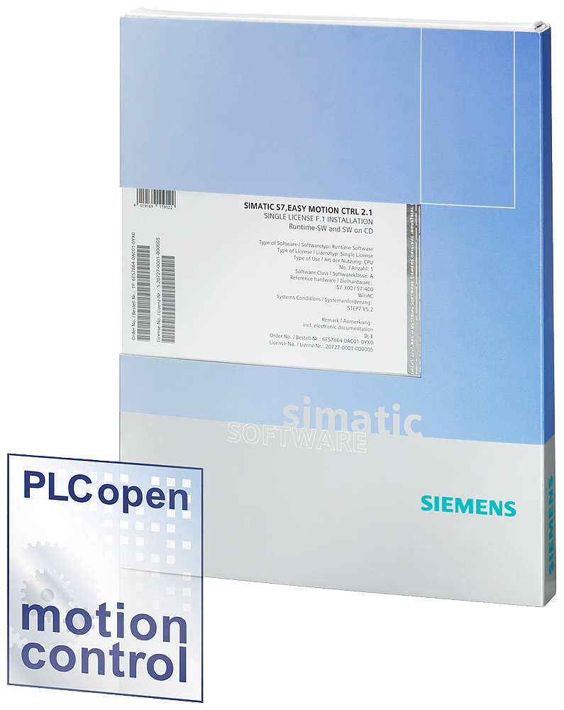 6ES7864-0AC01-0YX0 SIMATIC S7, easy MOTION CTRL 2.1 single license for