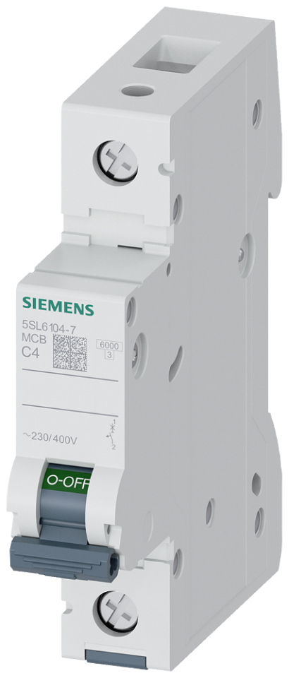 5SL6104-7 Miniature circuit breaker 230/400 V 6kA, 1-pole, C,