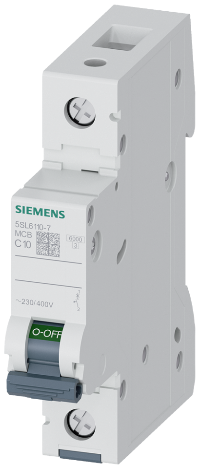 5SL6110-7 Miniature circuit breaker 230/400 V 6kA, 1-pole, C,