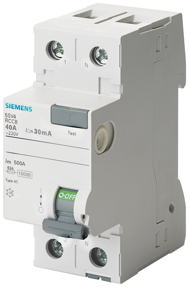 5SV4314-0 Residual current operated circuit breaker, 2-pole,