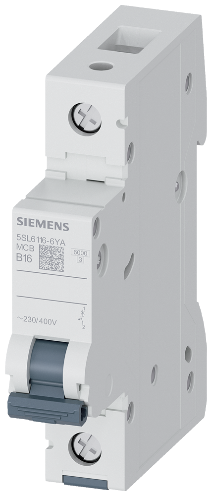 5SL6116-6YA Miniature circuit breaker 230/400 V 6kA, 1-pole, B,