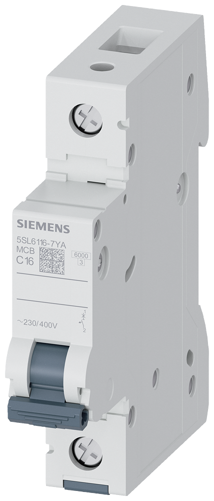 5SL6116-7YA Miniature circuit breaker 230/400 V 6kA, 1-pole, C,