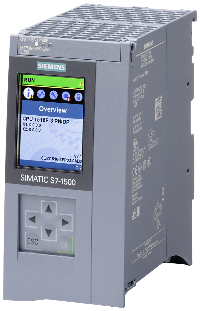 6ES7516-3FP03-0AB0 SIMATIC S7-1500F, CPU 1516F-3 PN/DP, central processing