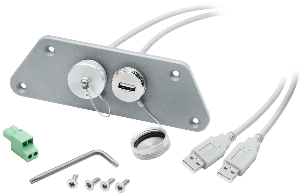 6AV7674-0LX01-0AA0 2-port USB interface set RAL9023 (gray), with USB 2.0