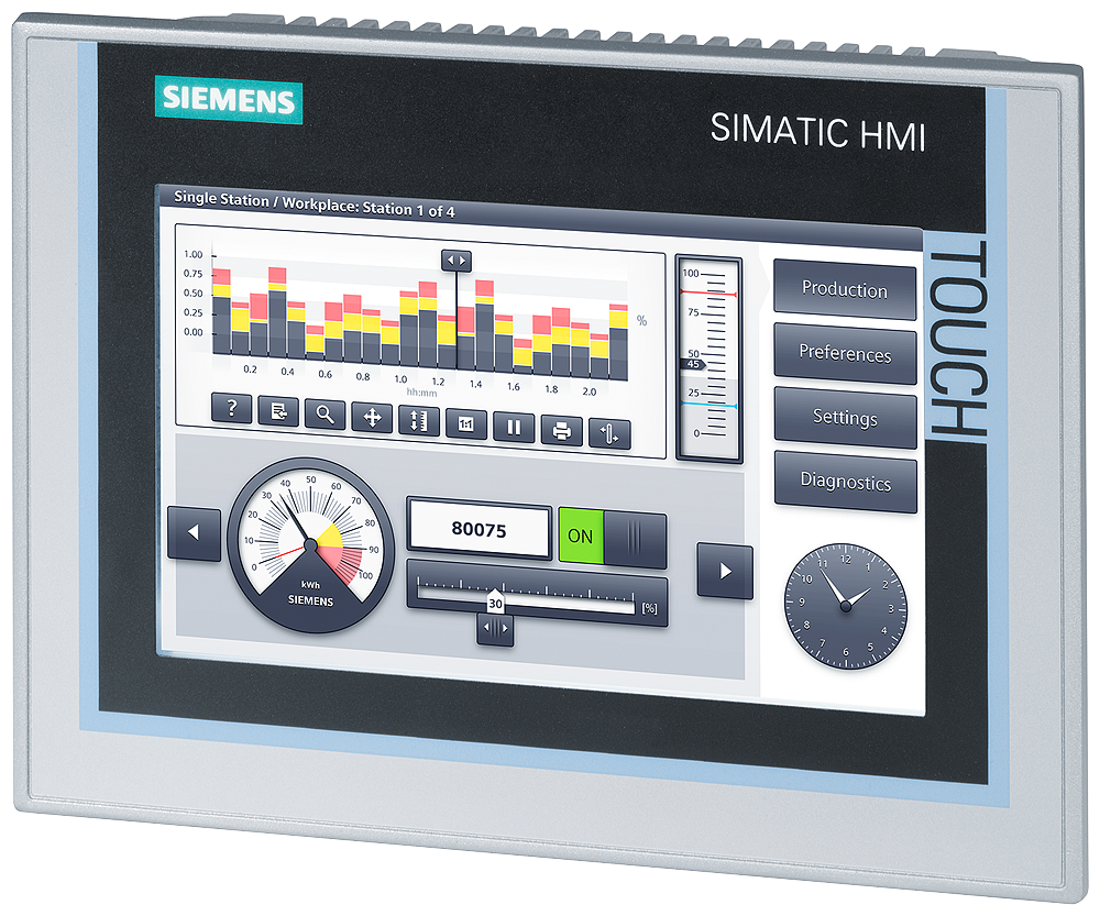 6AV2124-0GC01-0AX0 SIMATIC HMI TP700 Comfort, Comfort Panel, touch operation,