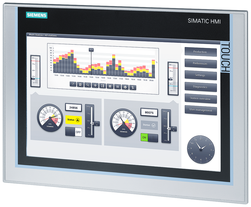 6AV2124-0MC01-0AX0 SIMATIC HMI TP1200 Comfort, Comfort Panel, touch operation,