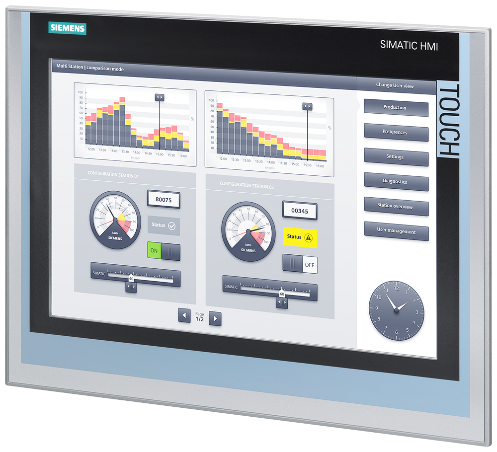 6AV2124-0QC02-0AX1 SIMATIC HMI TP1500 Comfort, Comfort Panel, touch operation,