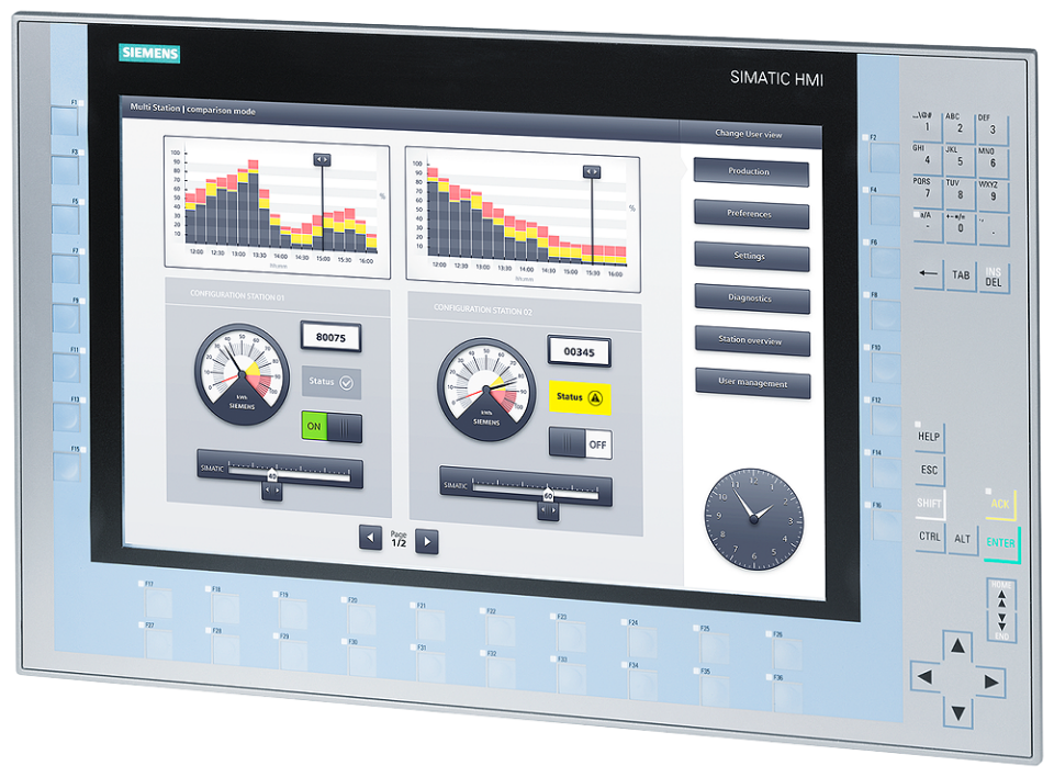 6AV2124-1QC02-0AX1 SIMATIC HMI KP1500 Comfort, Comfort Panel, key operation,