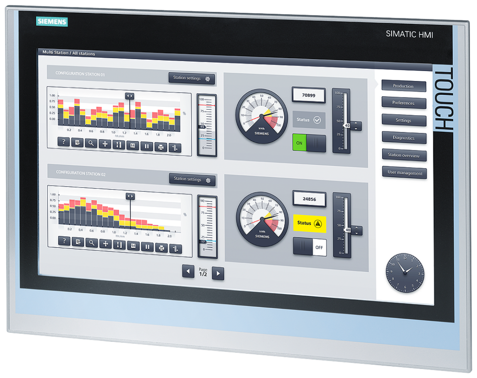 6AV2124-0UC02-0AX1 SIMATIC HMI TP1900 Comfort, Comfort Panel, Touch operation,