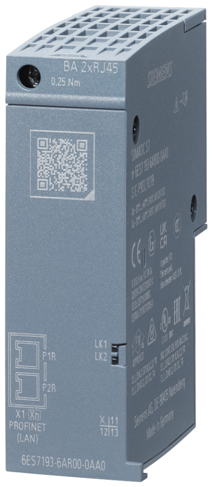 6ES7193-6AR00-0AA0 SIMATIC ET 200SP, BusAdapter BA 2xRJ45, 2 RJ45 sockets