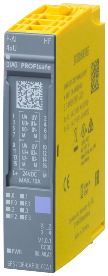 6ES7136-6AB00-0CA1 SIMATIC DP, electronics module ET 200SP, F-AI 4xU 0..10V
