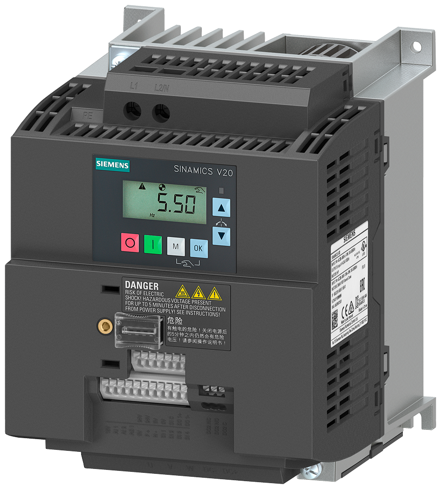 6SL3210-5BB23-0UV1 SINAMICS V20 1AC 200-240V -15/+10% 47-63Hz 3kW with