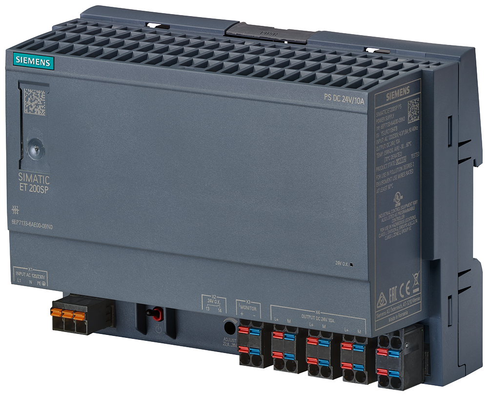 6EP7133-6AE00-0BN0 SIMATIC ET 200SP PS 24V/10A Stabilized power supply