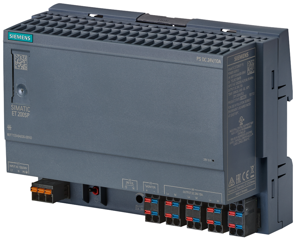 6EP7133-6AE00-0BN0 SIMATIC ET 200SP PS 24V/10A Stabilized power supply