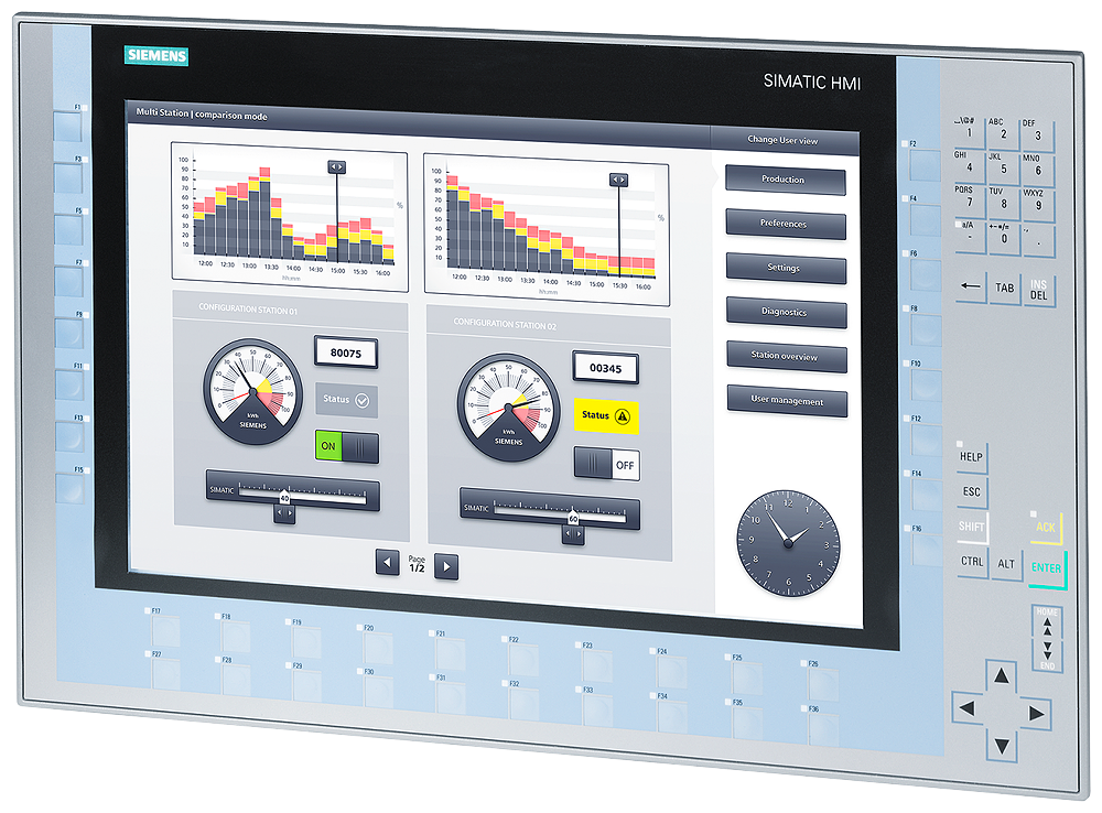 6AV2124-1QC02-0AX2 SIMATIC HMI KP1500 Comfort, Comfort Panel, key operation,