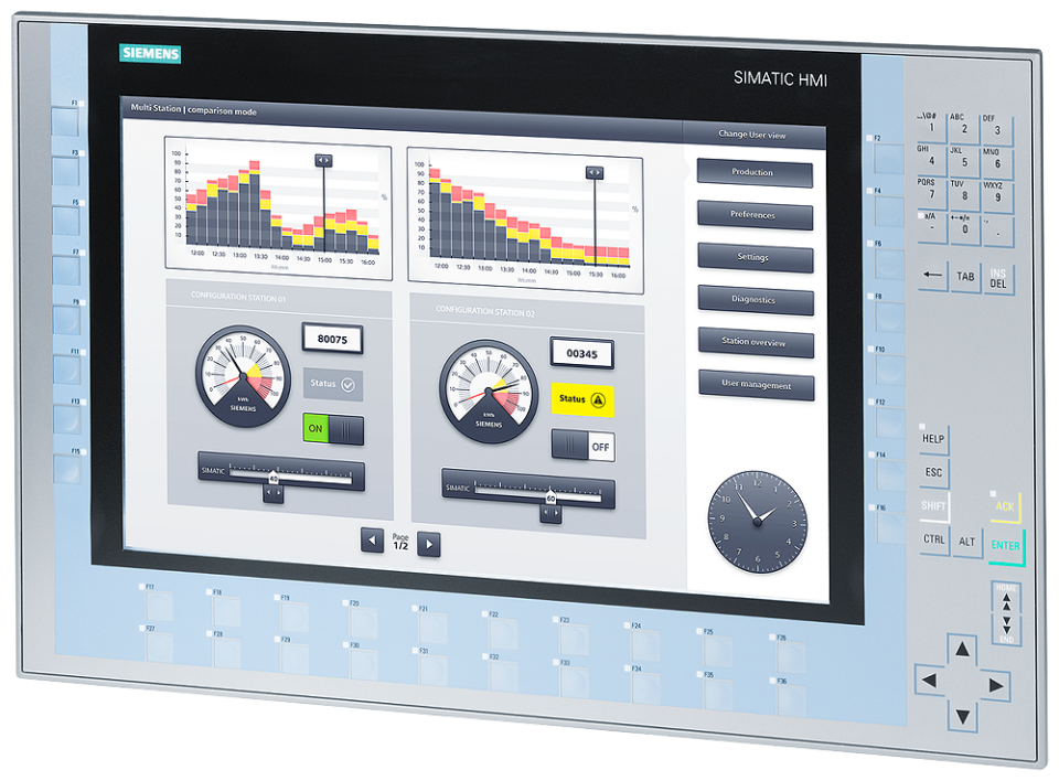 6AV2124-1QC02-0AX2 SIMATIC HMI KP1500 Comfort, Comfort Panel, key operation,