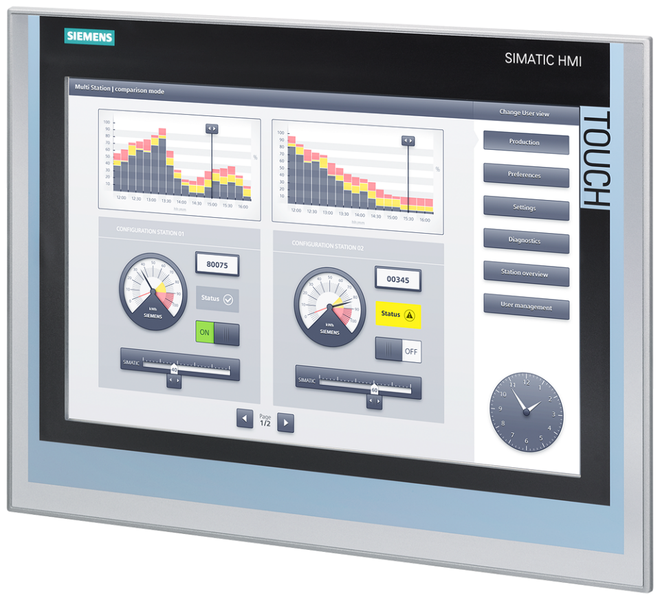 6AV2124-0QC02-0AX2 SIMATIC HMI TP1500 Comfort, Comfort Panel, touch operation,