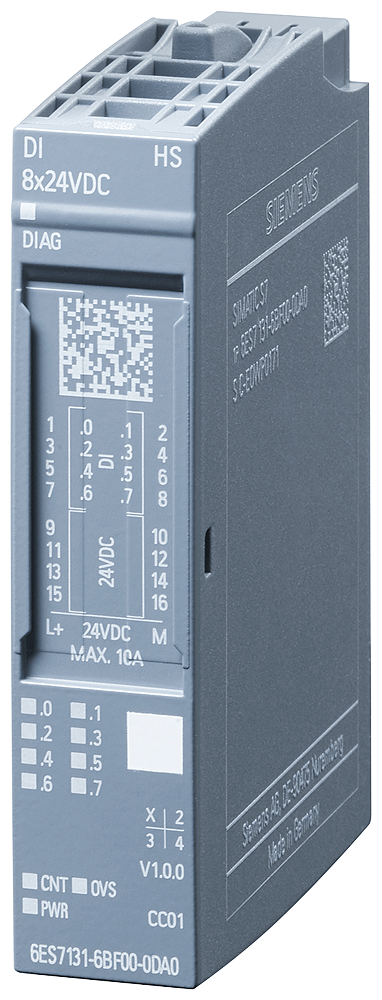 6ES7131-6BF00-0DA0 SIMATIC ET 200SP, digital input module, DI 8x 24 V