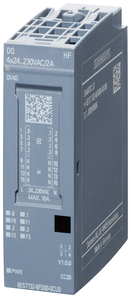 6ES7132-6FD00-0CU0 SIMATIC ET 200SP, digital output module DQ 4x 24..230V