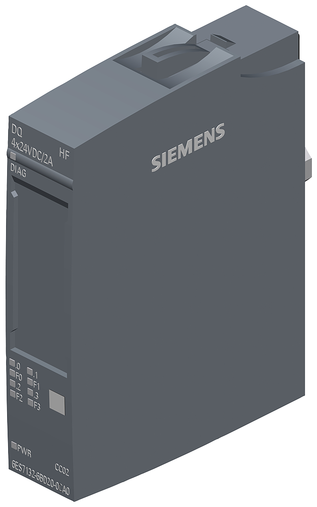 6ES7132-6BD20-0CA0 SIMATIC ET 200SP, digital output module, DQ 4x 24VDC/2A