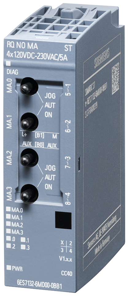 6ES7132-6MD00-0BB1 SIMATIC ET 200SP, relay module normally open, RQ NO-MA4x120VDC..230VAC/5A