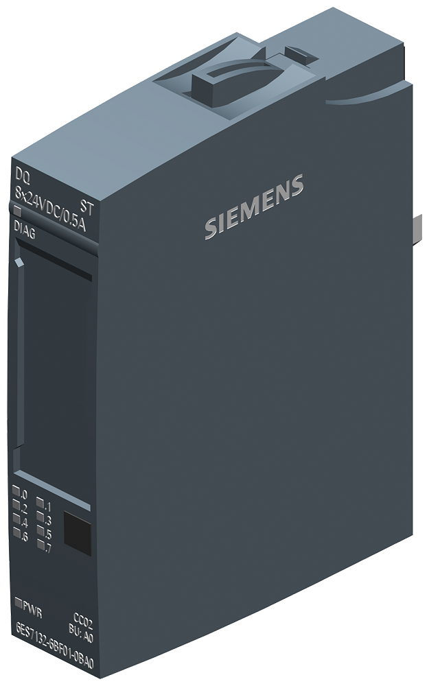 6ES7132-6BF01-0BA0 SIMATIC ET 200SP, Digital output module, DQ 8x 24V