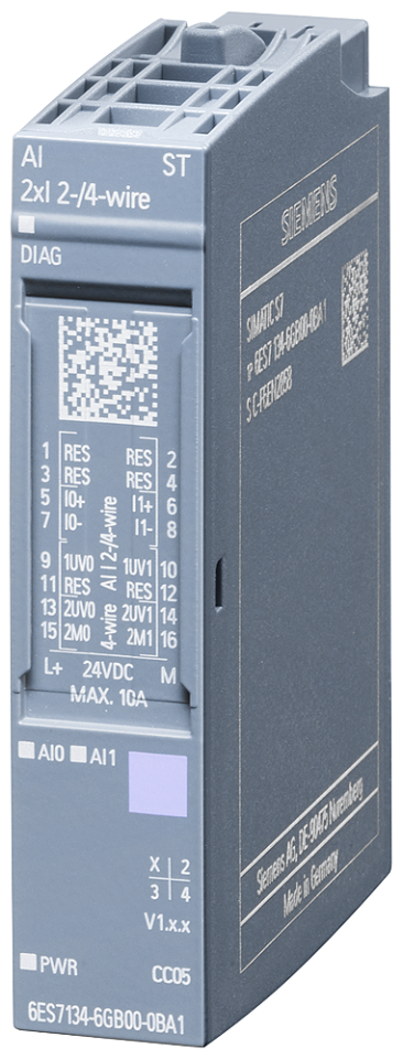 6ES7134-6GB00-0BA1 SIMATIC ET 200SP, Analog input module, AI 2xI 2-/4-wire