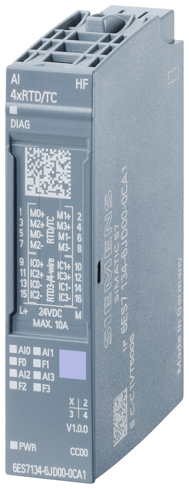 6ES7134-6JD00-0CA1 SIMATIC ET 200SP, Analog input module, AI 4xRTD/TC