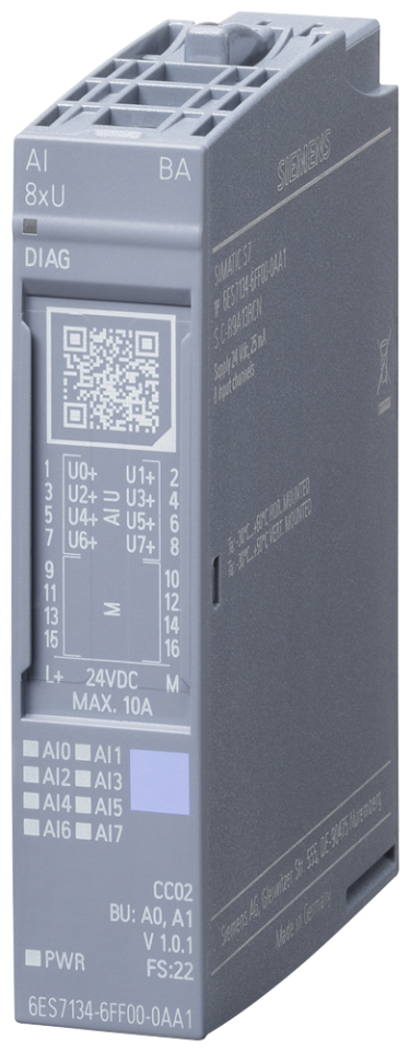 6ES7134-6FF00-0AA1 SIMATIC ET 200SP, Analog input module, AI 8XU Basic,