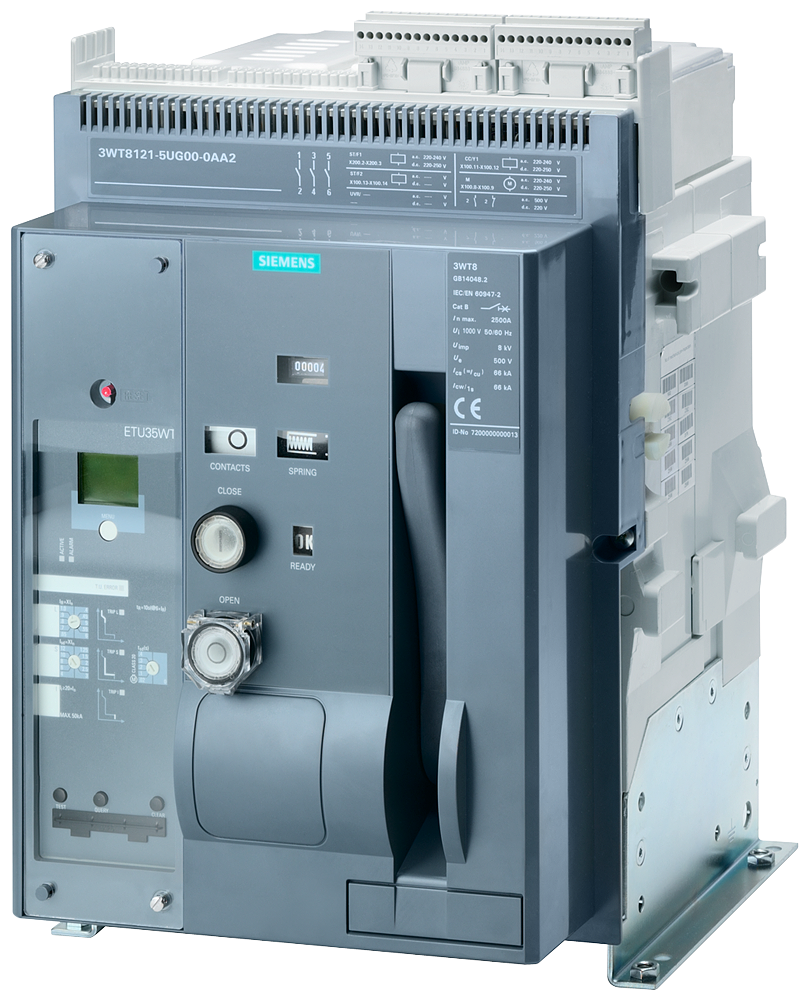 3wt8120-5aa00-0aa2 fixed-mounted circuit breaker 3-pole, size 1 In=1250A